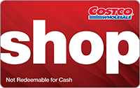 Costco Wholesale Shop Card. Not Redeemable for Cash.
