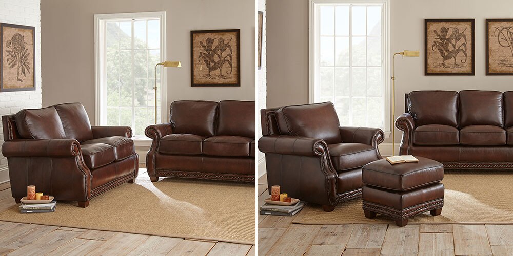 Westerville Top Grain Leather Living Room Set